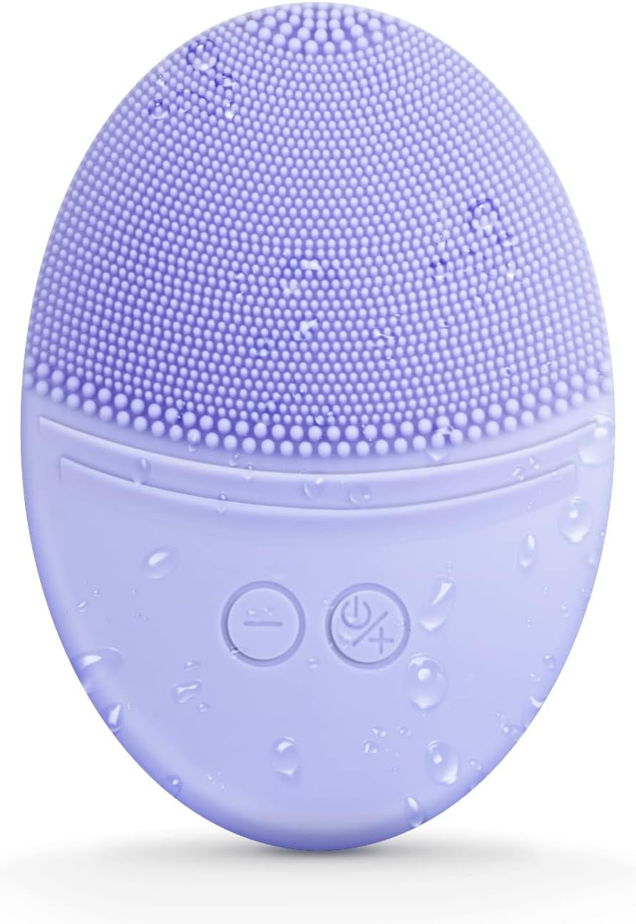 Ultra Hygienic Soft Silicone Facial Cleansing Brush - Waterproof with Sonic Vibrations and 5 Speed Settings for Radiant Skin