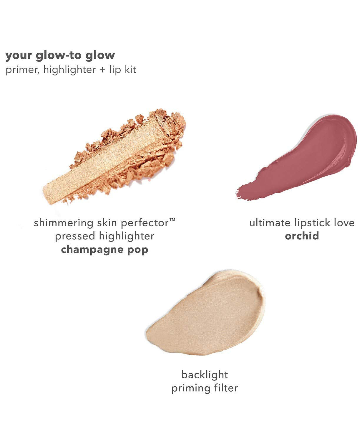 Makeup Set: Your Glow-To Glow Set - Gold, Makeup Set, Shimmer, Light Coverage, Unisex, All Skin Types, All Skin Tones