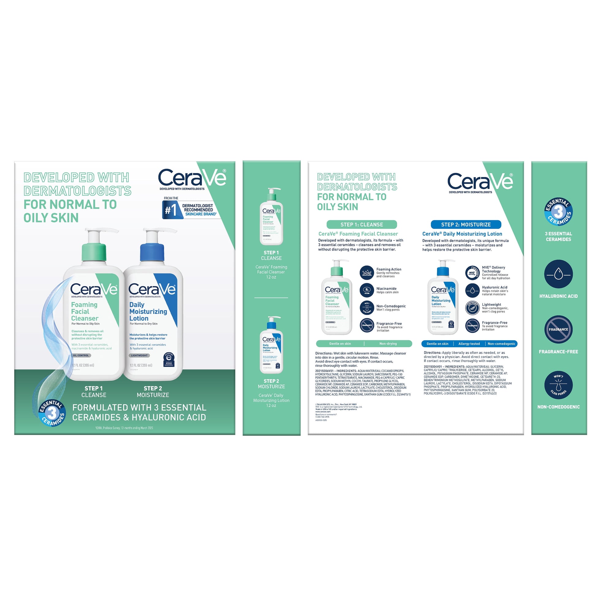 Daily Skincare Essentials Kit for Balanced to Oily Skin, 2 Piece Set