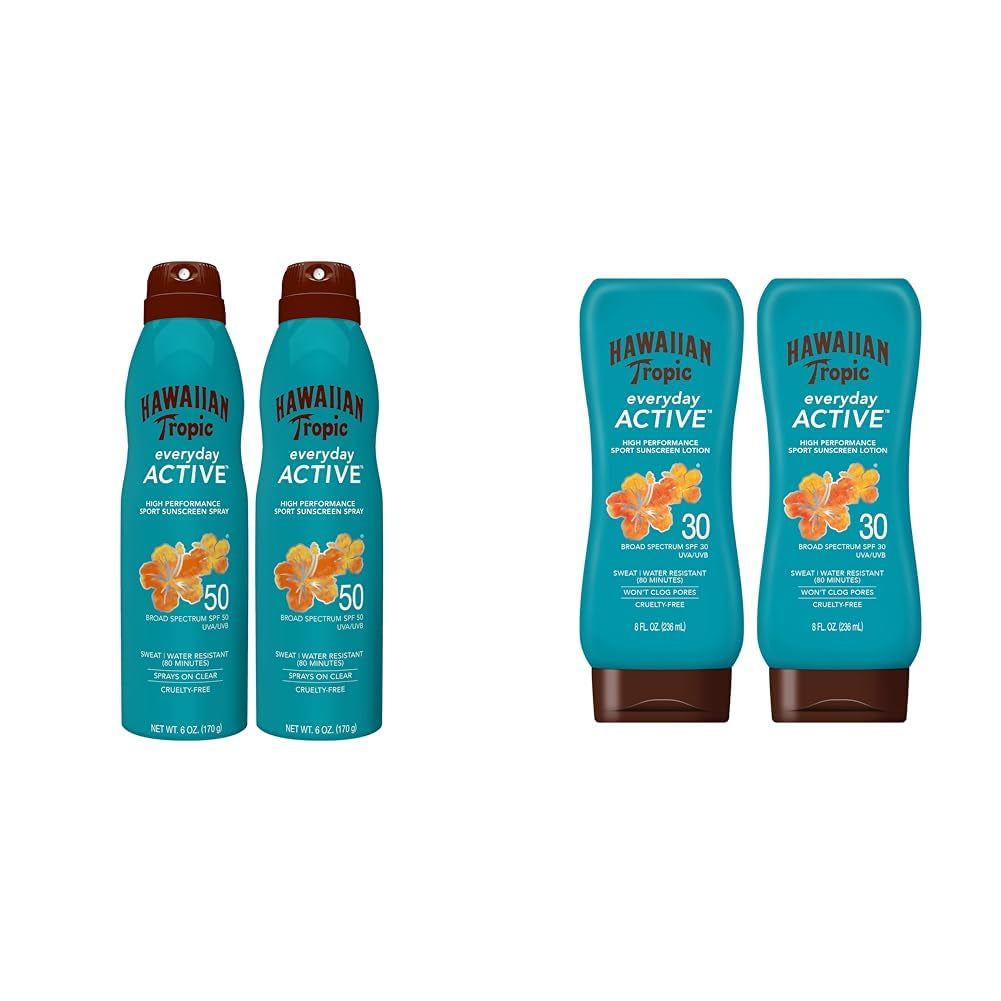 Everyday Active Clear Spray Sunscreen SPF 30|  Sunscreen Spray SPF 30, Sunblock, Oxybenzone-Free, 6Oz Each Twin Pack