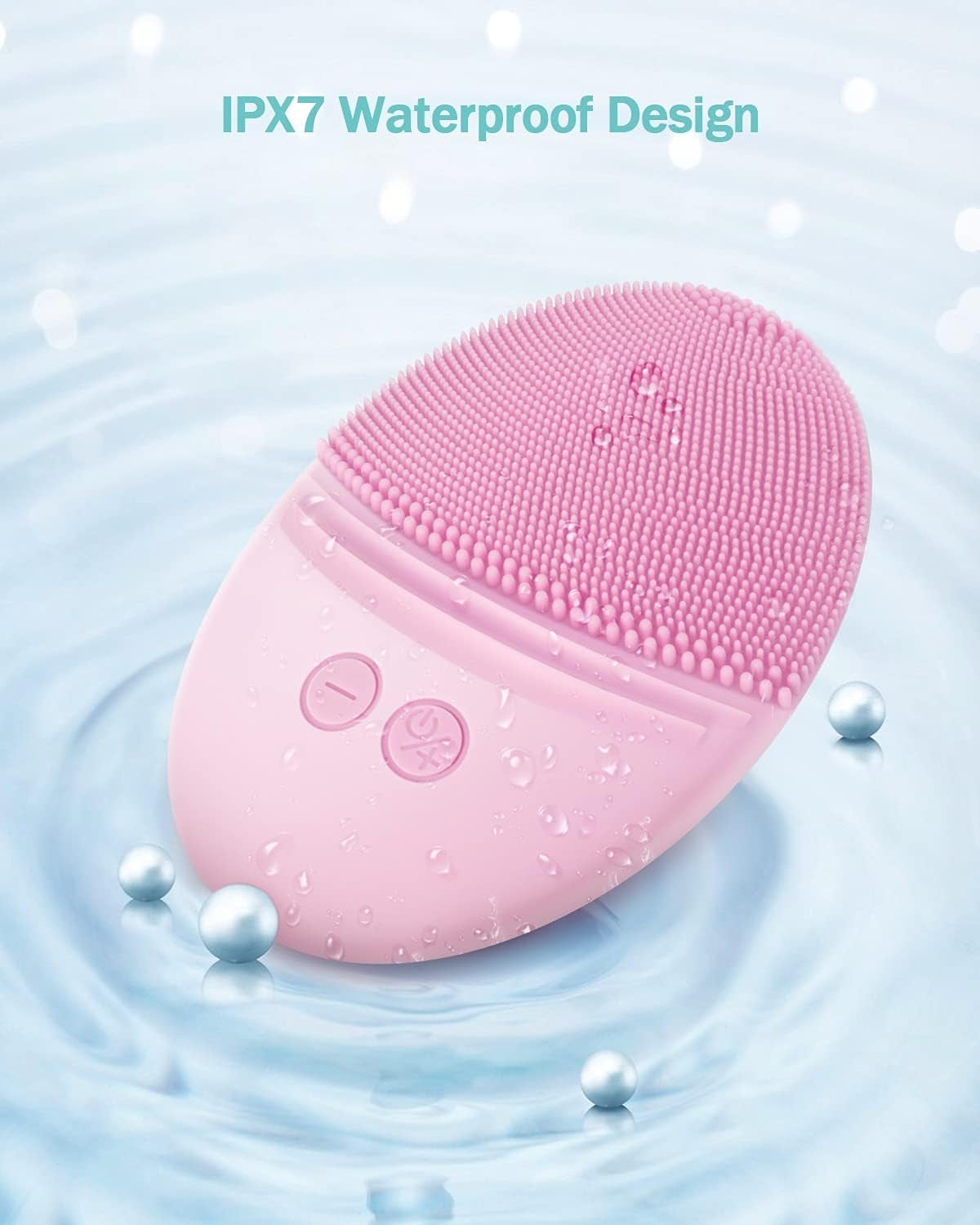 Ultra Hygienic Soft Silicone Facial Cleansing Brush - Waterproof with Sonic Vibrations and 5 Speed Settings for Radiant Skin