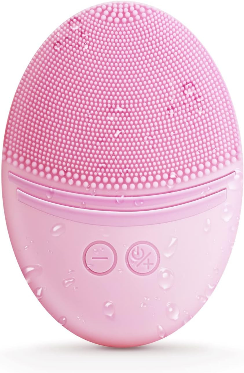 Ultra Hygienic Soft Silicone Facial Cleansing Brush - Waterproof with Sonic Vibrations and 5 Speed Settings for Radiant Skin