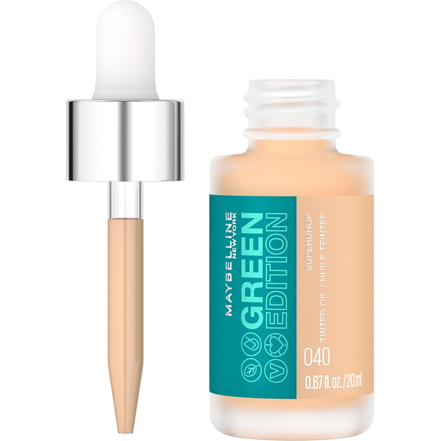 Green Edition Superdrop Tinted Oil Base Makeup, Adjustable Natural Coverage Foundation Formulated with Jojoba & Marula Oil, 35, 1 Count