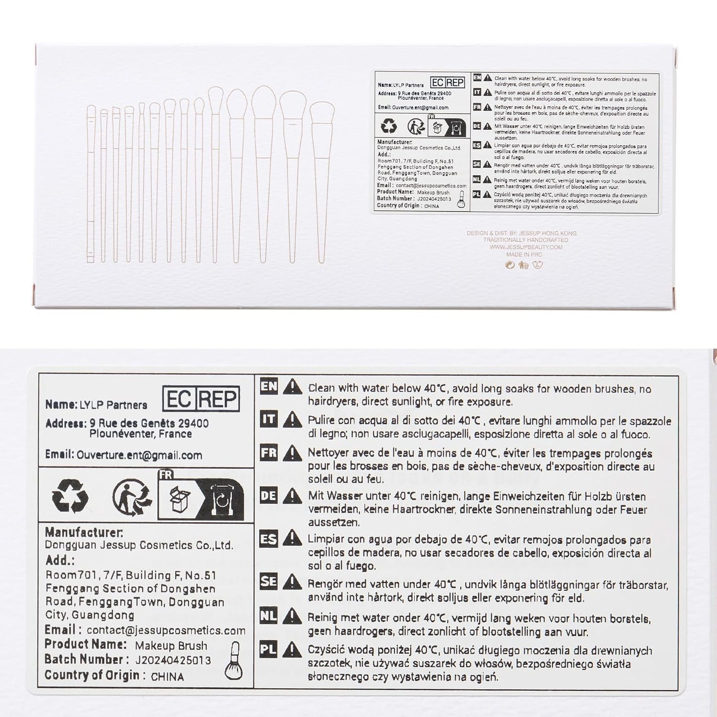 Makeup Brushes 14Pcs Makeup Brush Set Premium Synthetic Powder Foundation Contour Blush Concealer Eye Shadow Blending Liner Make up Brush Kit Light Grey T329