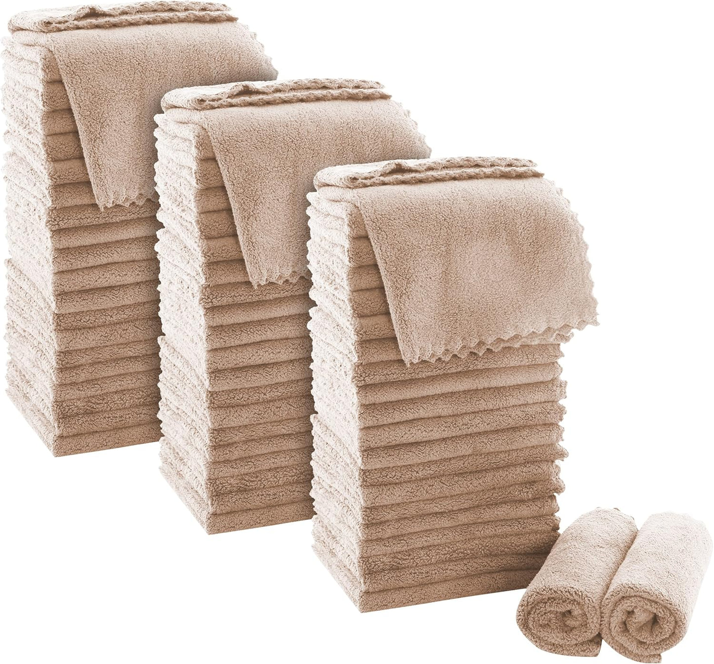 Ultra Soft Premium Washcloths Set - 12 X 12 Inches - 24 Pack - Quick Drying - Highly Absorbent Coral Velvet Bathroom Wash Clothes - Use as Bath, Spa, Facial, Fingertip Towel (Grey)