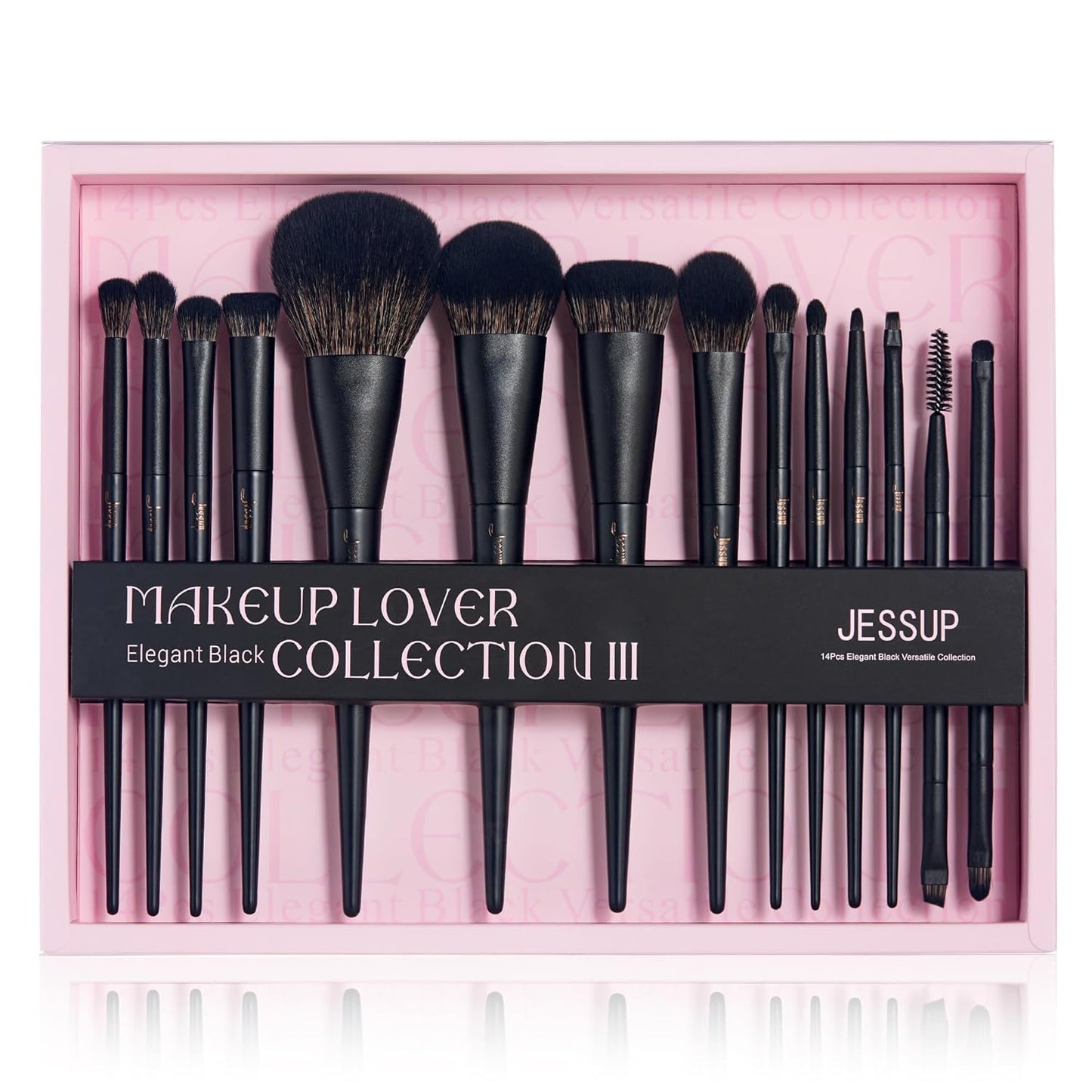 Makeup Brushes 14Pcs Makeup Brush Set Premium Synthetic Powder Foundation Contour Blush Concealer Eye Shadow Blending Liner Make up Brush Kit Light Grey T329
