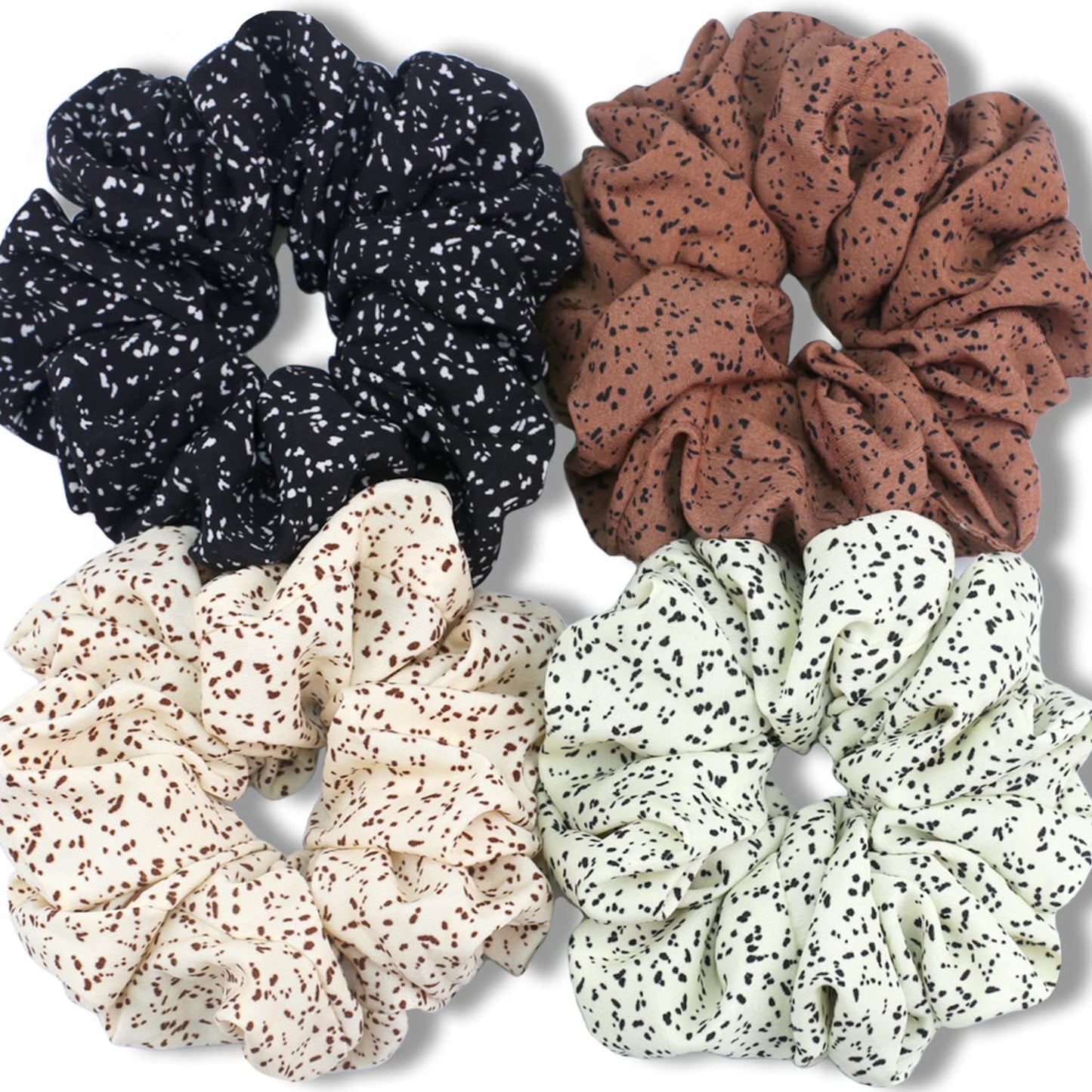 Extra Large Scrunchies for Women'S Thick Hair, Premium Velvet Soft Jumbo Scrunchy, XL 6 Inch Big Elastic Band Hair Accessories, 4 Pack, Dark