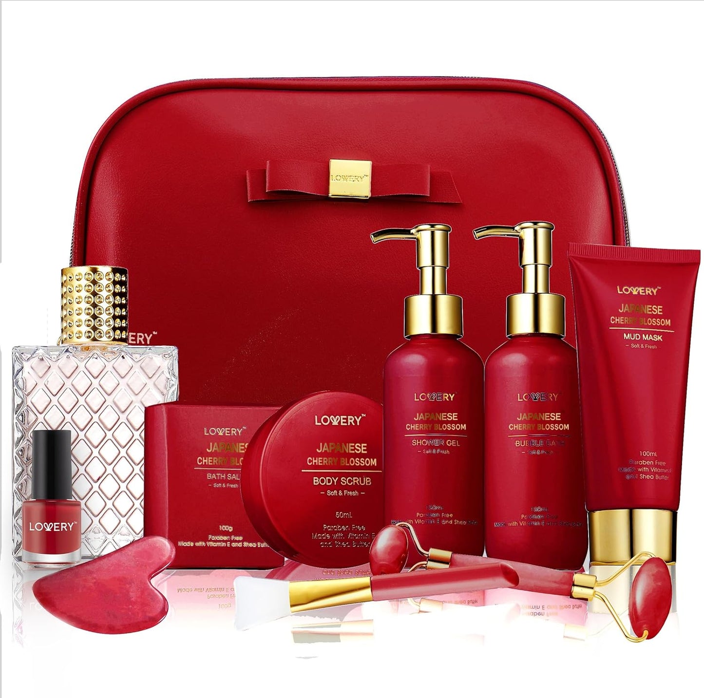 Gifts for Women, Vanilla Spa Gift Basket for Women - Self Care Kit Bath Set with Shower Gel, Bubble Bath, Perfume, Gua Sha, Jade Roller - Birthday Gift Set, Mom, Mother'S Day