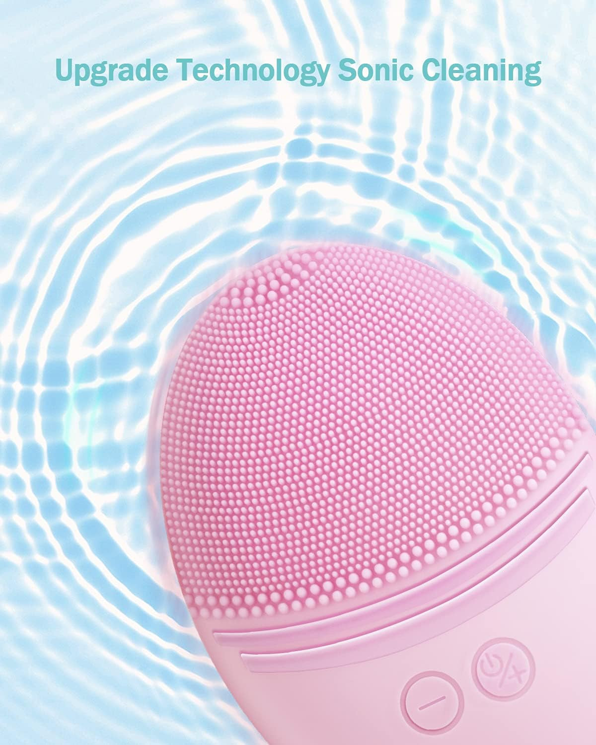 Ultra Hygienic Soft Silicone Facial Cleansing Brush - Waterproof with Sonic Vibrations and 5 Speed Settings for Radiant Skin