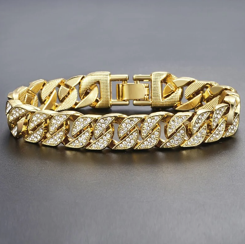Miami Gold Curb Cuban Bracelet ALI IS CHEAPER