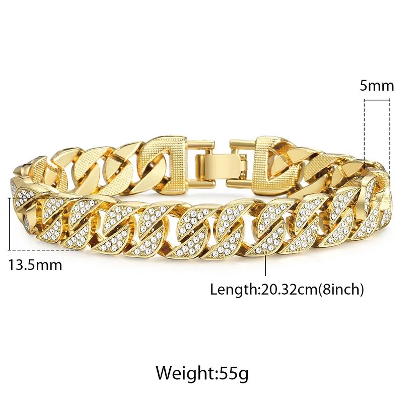 Miami Gold Curb Cuban Bracelet ALI IS CHEAPER