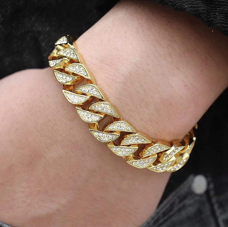 Miami Gold Curb Cuban Bracelet ALI IS CHEAPER