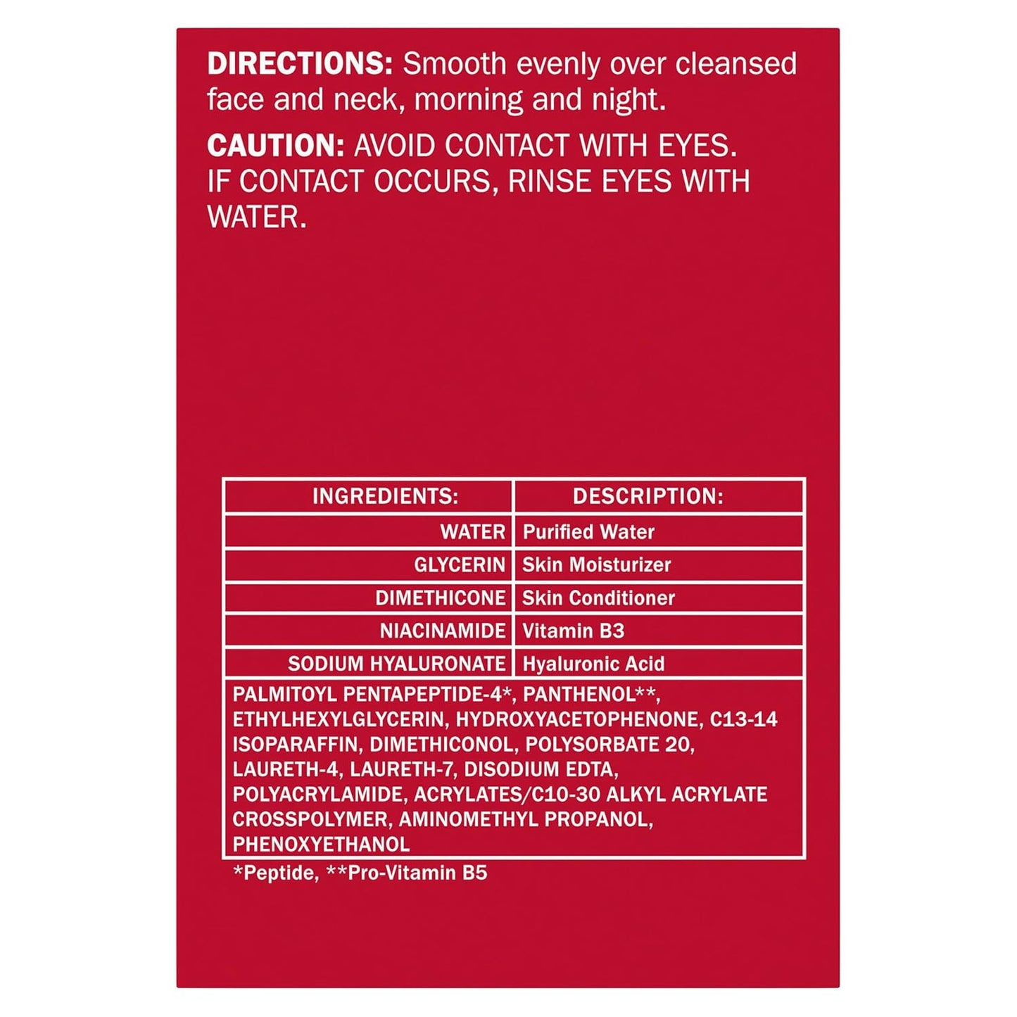 Hyaluronic Acid Face Moisturizer, Instant Hydration for Women, Fragrance-Free - Dry Skin Solution, Glowing, Smoothing, Plumping, Renewing - Niacinamide, Amino Peptides 1.7 Oz