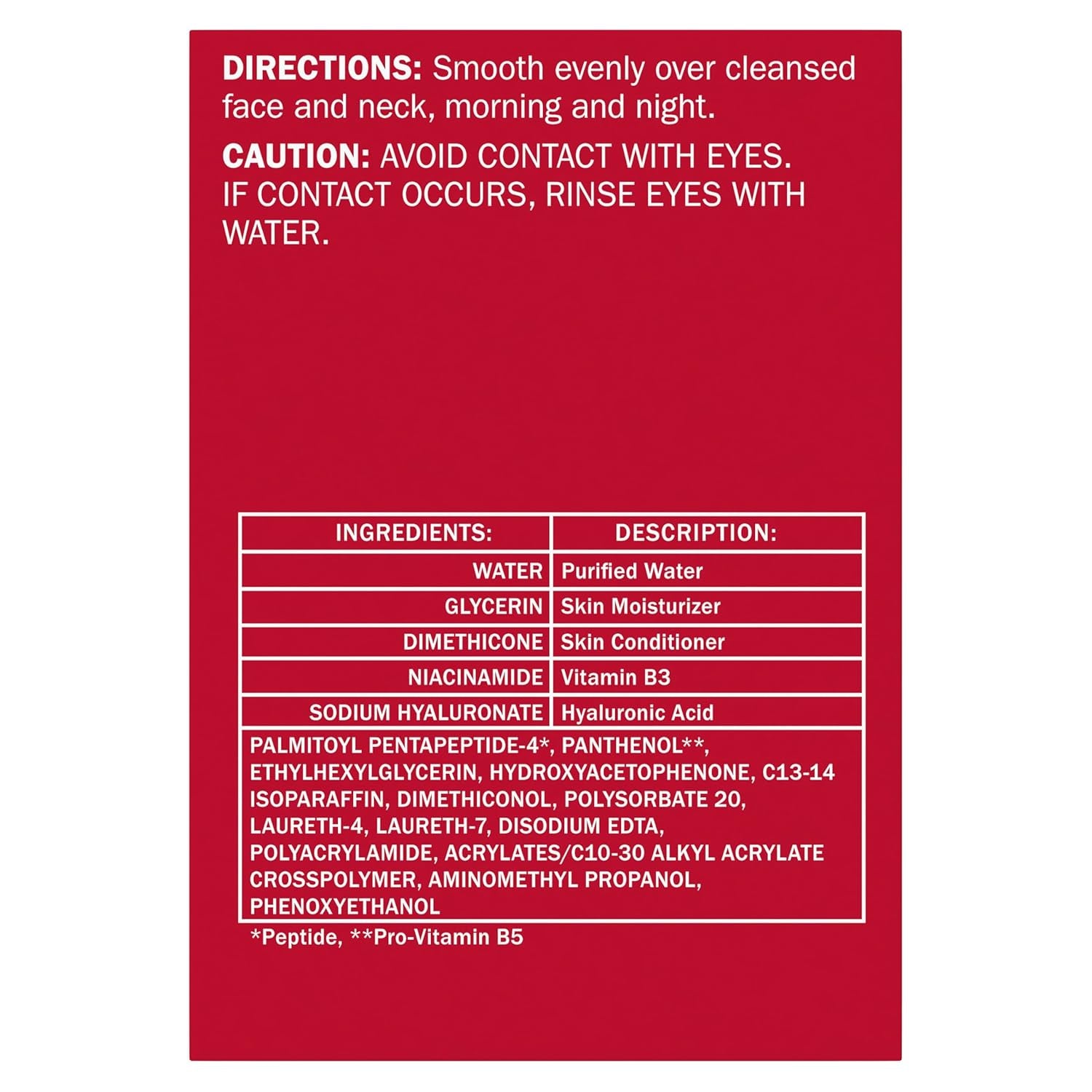 Hyaluronic Acid Face Moisturizer, Instant Hydration for Women, Fragrance-Free - Dry Skin Solution, Glowing, Smoothing, Plumping, Renewing - Niacinamide, Amino Peptides 1.7 Oz