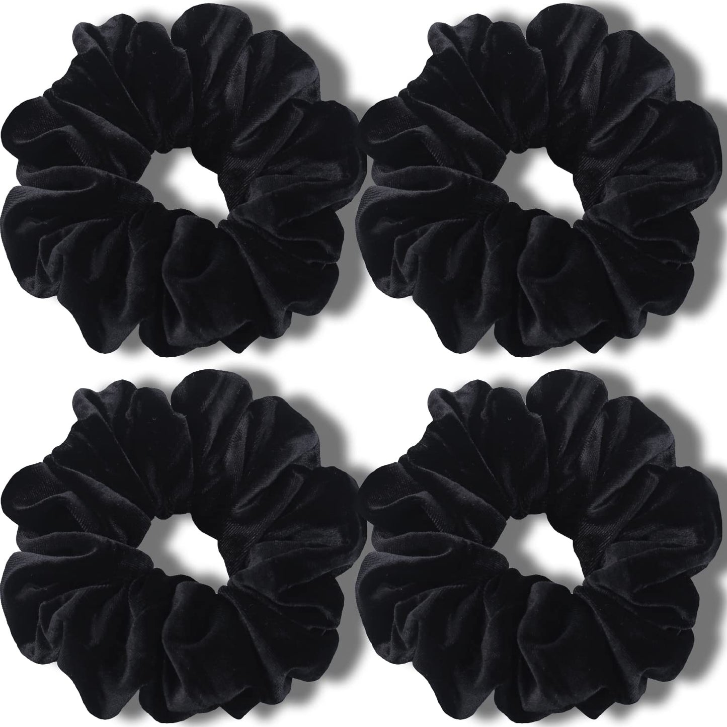 Extra Large Scrunchies for Women'S Thick Hair, Premium Velvet Soft Jumbo Scrunchy, XL 6 Inch Big Elastic Band Hair Accessories, 4 Pack, Dark