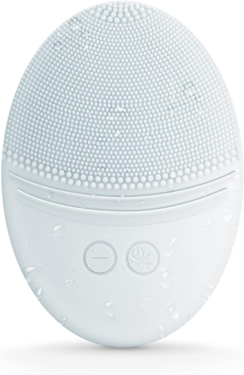Ultra Hygienic Soft Silicone Facial Cleansing Brush - Waterproof with Sonic Vibrations and 5 Speed Settings for Radiant Skin