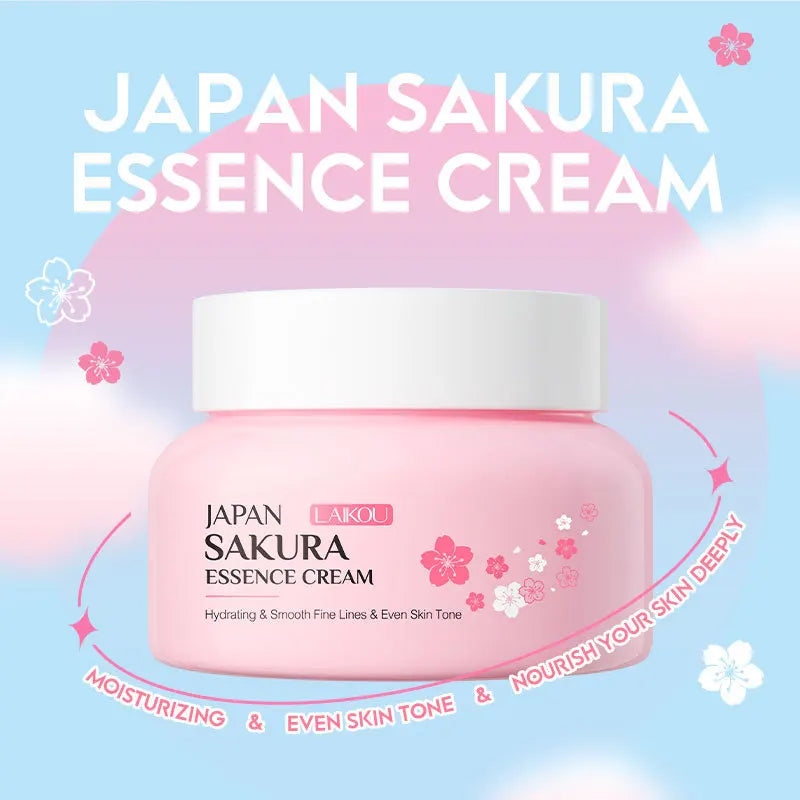 2Pcs  Japan Sakura Essence Face Cream Cherry Blossom Smoothing Facial Cream Moisturizing Hydration Korean Skin Care