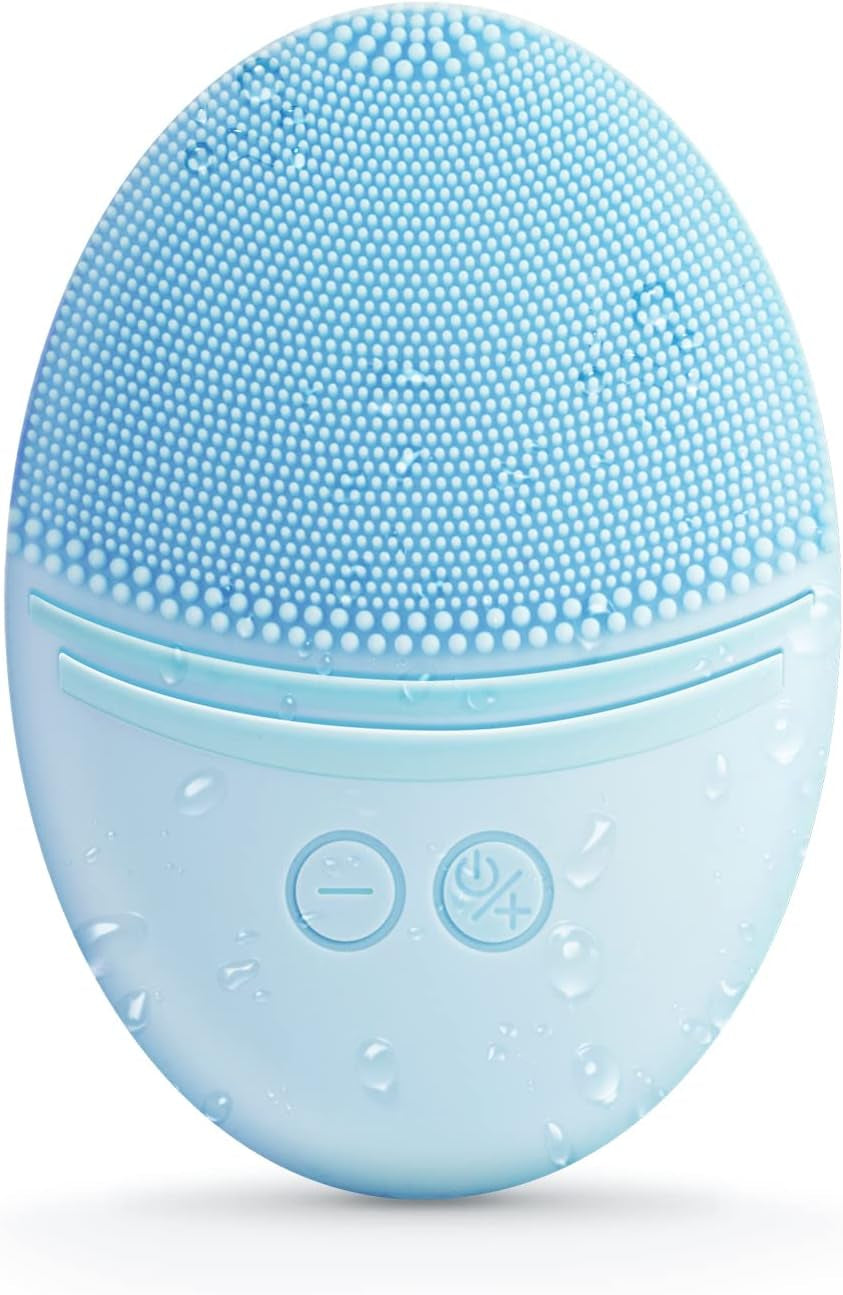 Ultra Hygienic Soft Silicone Facial Cleansing Brush - Waterproof with Sonic Vibrations and 5 Speed Settings for Radiant Skin