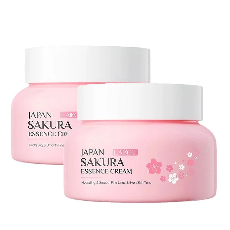 2Pcs  Japan Sakura Essence Face Cream Cherry Blossom Smoothing Facial Cream Moisturizing Hydration Korean Skin Care